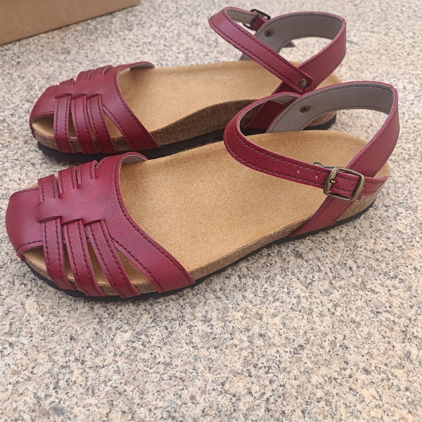 PETRA RED, 20% off women's sandals, vegan sandals, eco-friendly, no products of animal origin, vegan fashion, sustainable shoes