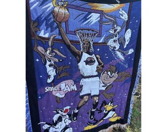 1996 Space Jam Warner Bros Fabric Panel Looney Tunes Bugs Bunny