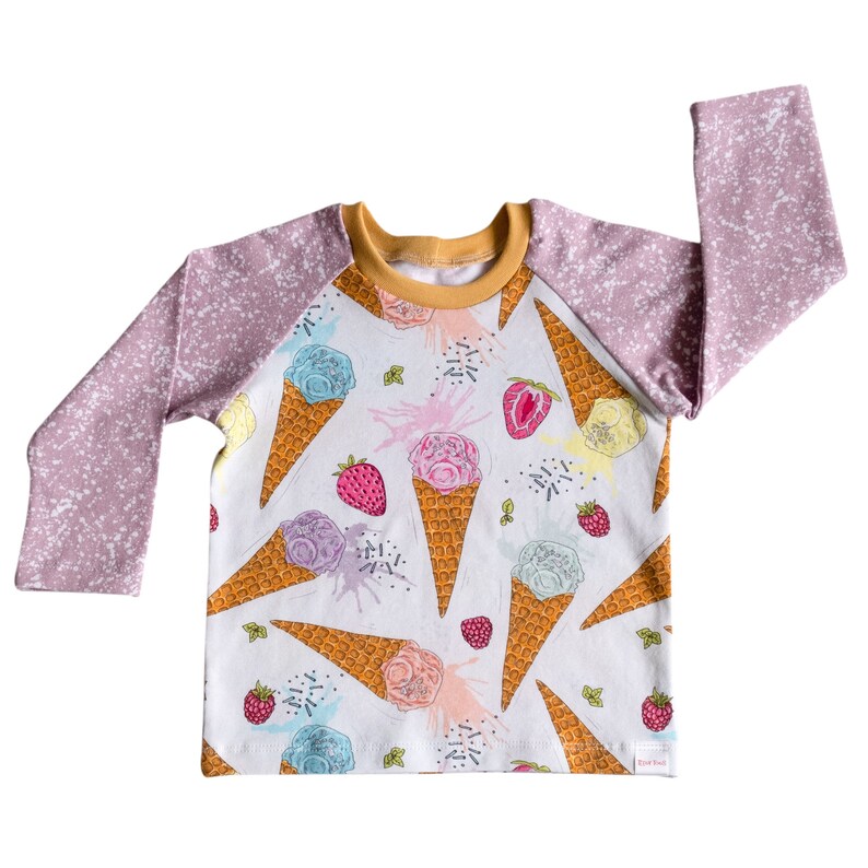 Teegy Togs Ice Cream T-Shirt for Babies and Kids Whimsical T-Shirt One-of-a-kind T-shirt Organic Ice Cream T Toddler T-Shirt
