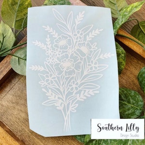 Wild Flower Bouquet Flowers Boho Vinyl Decal for Car or Laptop