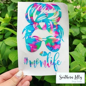 Hashtag Mom Life #Momlife Vinyl Car Decal Sticker for Busy Mom Life