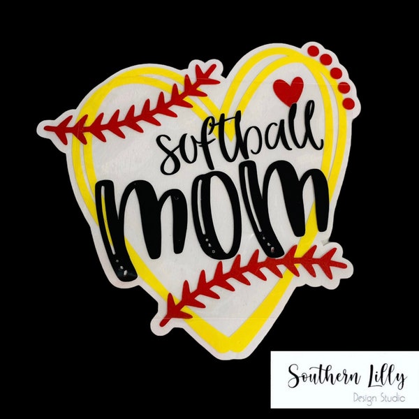Softball Car Decal Etsy
