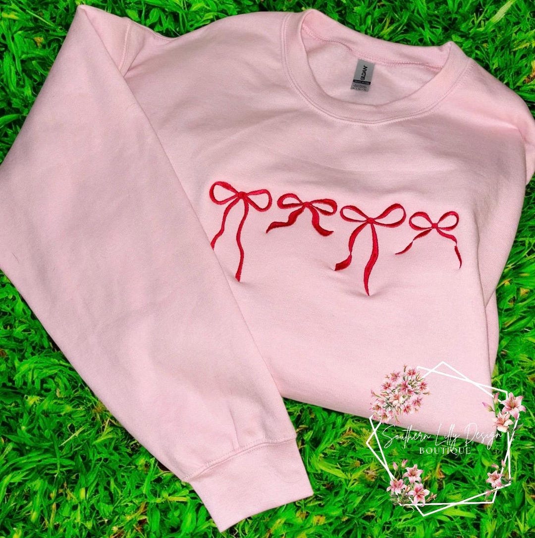 Red Bows Relaxed Fleece Sweatshirt main image 1