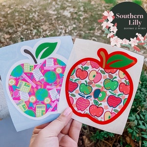 Apple Teacher Vinyl Decal Sticker Gift for Educator