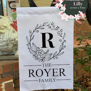 Personalized Garden Flag House Warming or Wedding Gift, Customized for Yard or Porch
