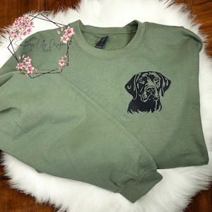 Black Labrador Embroidered Crewneck Sweatshirt for Dog Mom or Dad Gift for Dog Lover