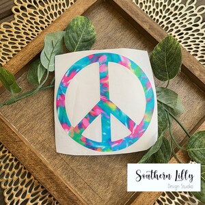 Peace Sign Tie Dye Car or Cup Vinyl Decal Sticker
