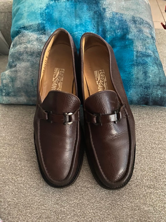 Brown Leather Salvatore Ferragamo Loafers 13M