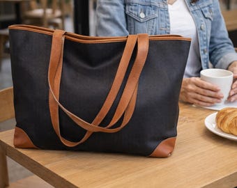 Sac à main Bottega Venetta Marco Polo noir et marron