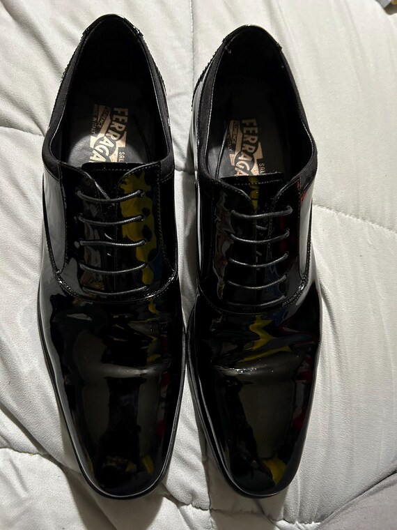 Black Patent Salvatore Ferragamo Aiden Tuxedo Oxfords 8D Black Patent Salvatore Ferragamo Aiden Tuxedo | Mercari main image 3
