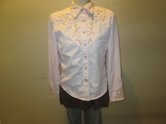 Pink Scully Western Shirt Small