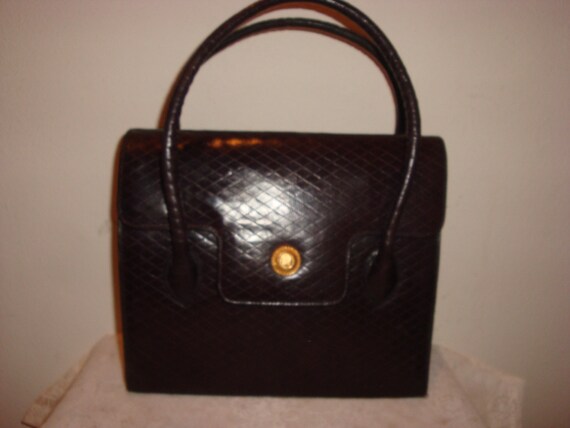 Chocolate Brown Quilted Leather Albert Nipon Handb