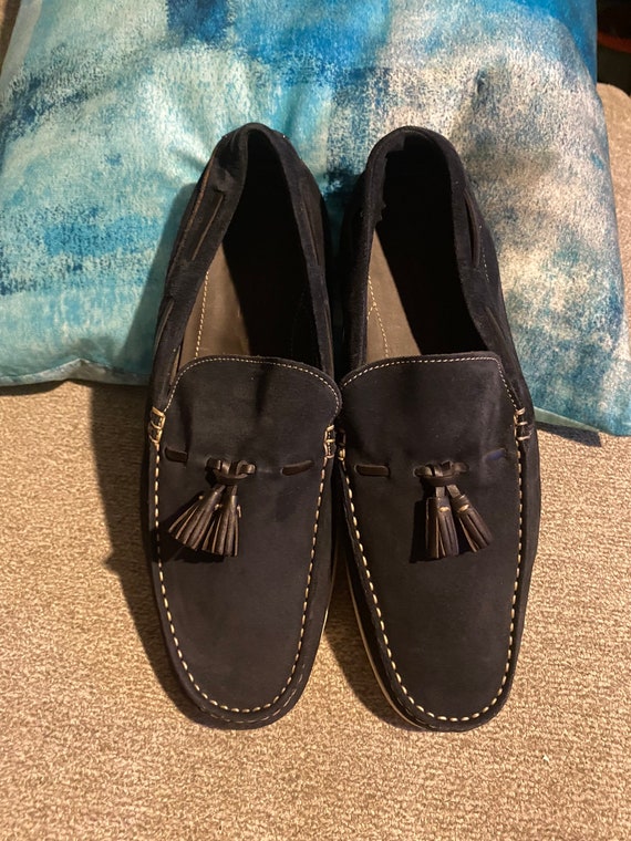 Navy Blue Suede Ermenegildo Zegna Loafers 10