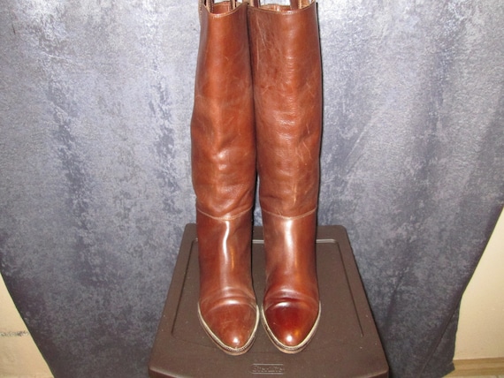 Brown Leather Joan and David Riding Boots 9.5M