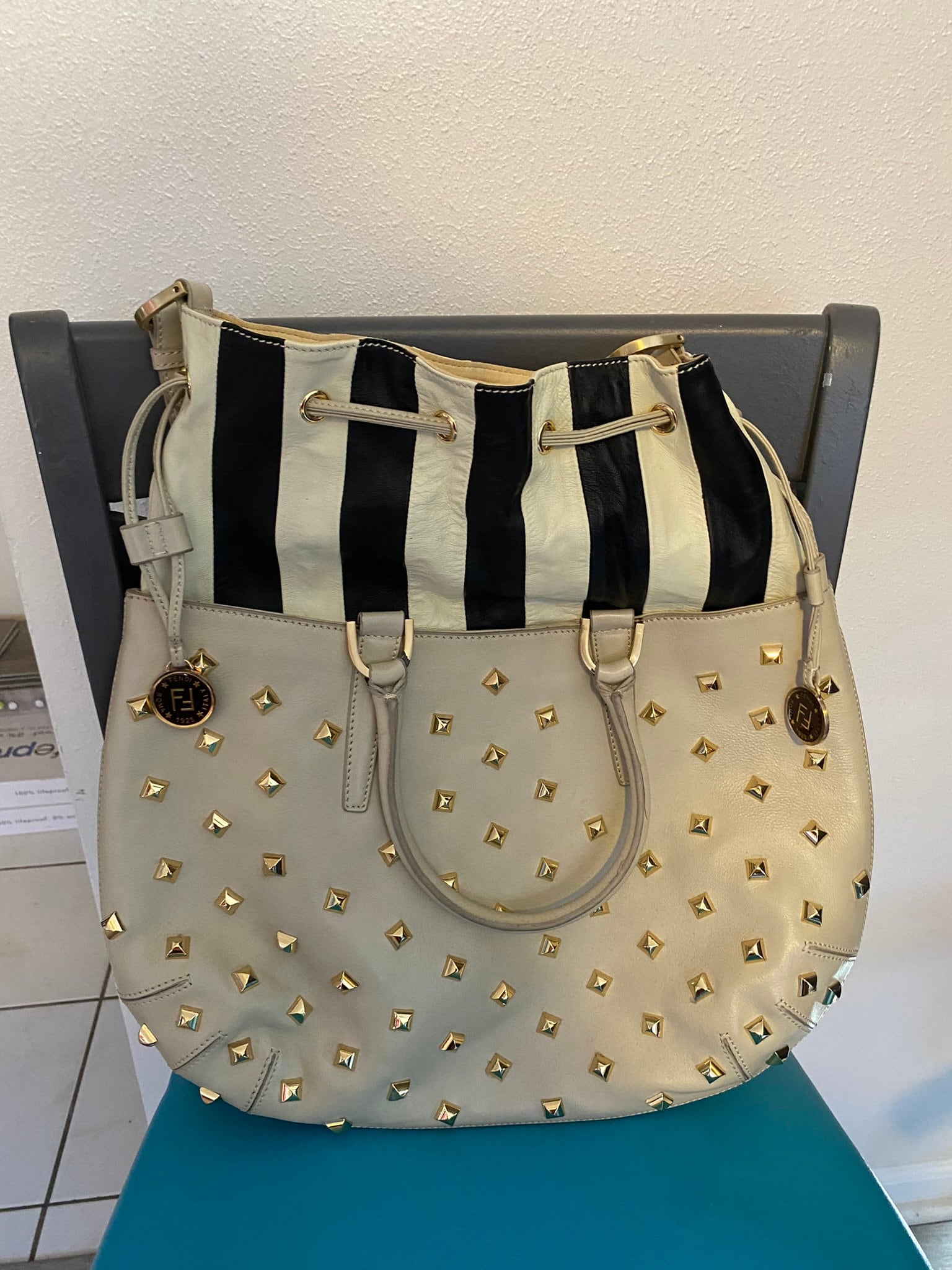 FINAL Price Drop Cream Studded Fendi Bag Etsy Ireland