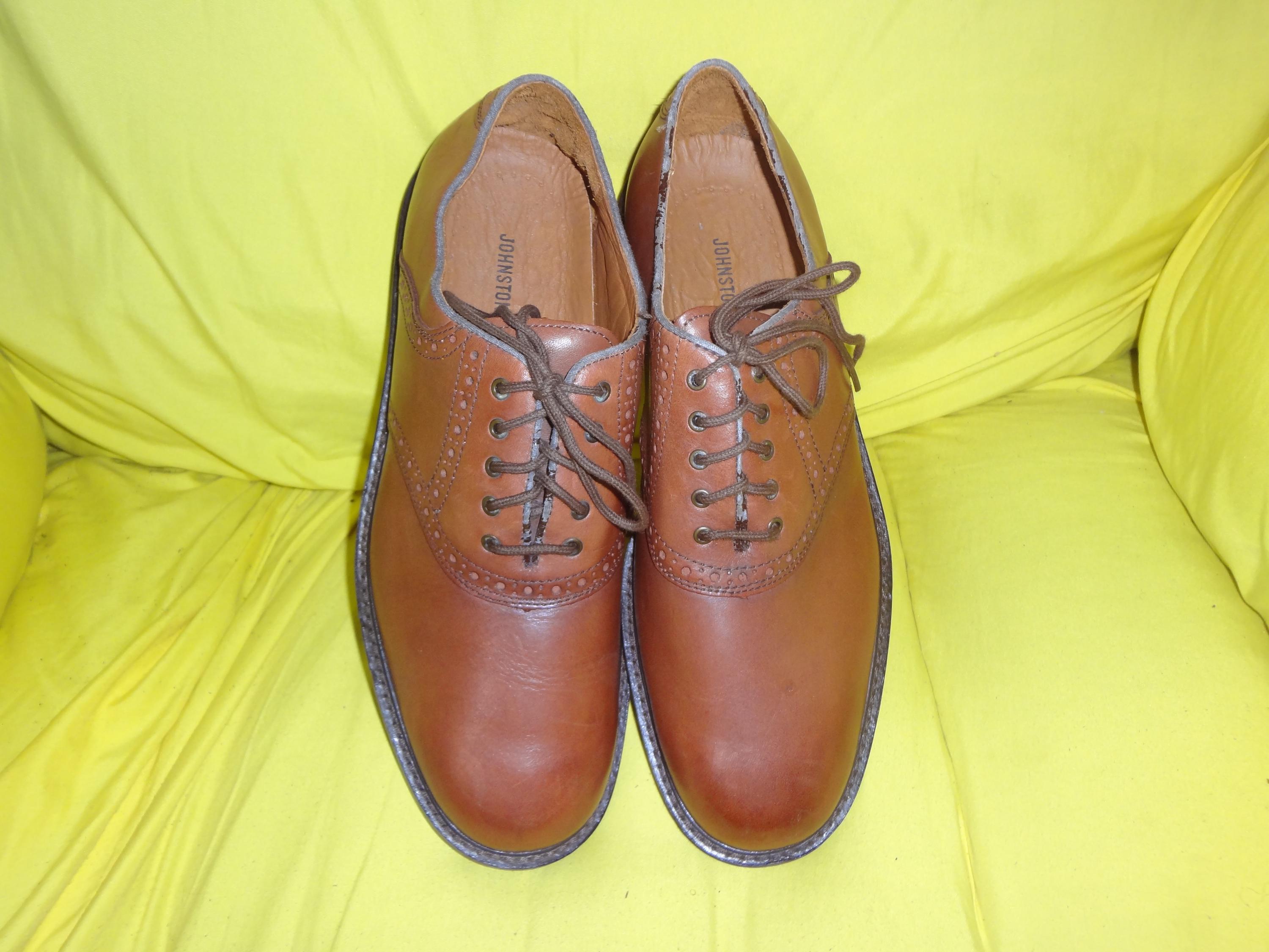 VTG 90s BrassBoot Black Leather Squared Cap-Toe Brogue Derby 8.5M Made in Italy 90s Woven Shoes - Etsy main image 4