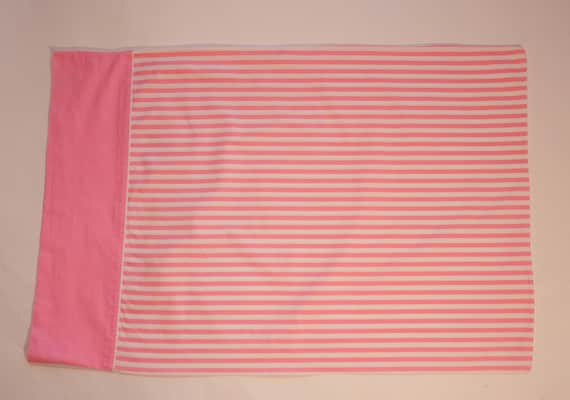 Vintage 1960's Cannon Royal Family All Cotton Pillowcase Candy Stripe Pink White EUC!