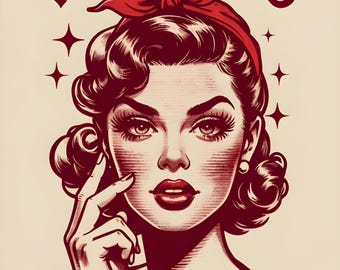 Vintage 1950s Woman with Sarcasm Loading - T-Shirt or card image file PNG