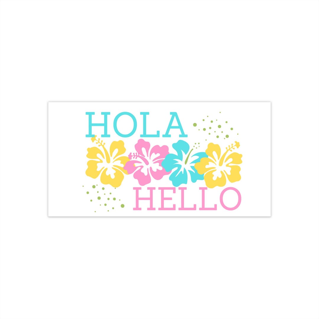 Hola Sticker, Floral Greeting Bumper Stickers, Fun Car Decor, Summer ...
