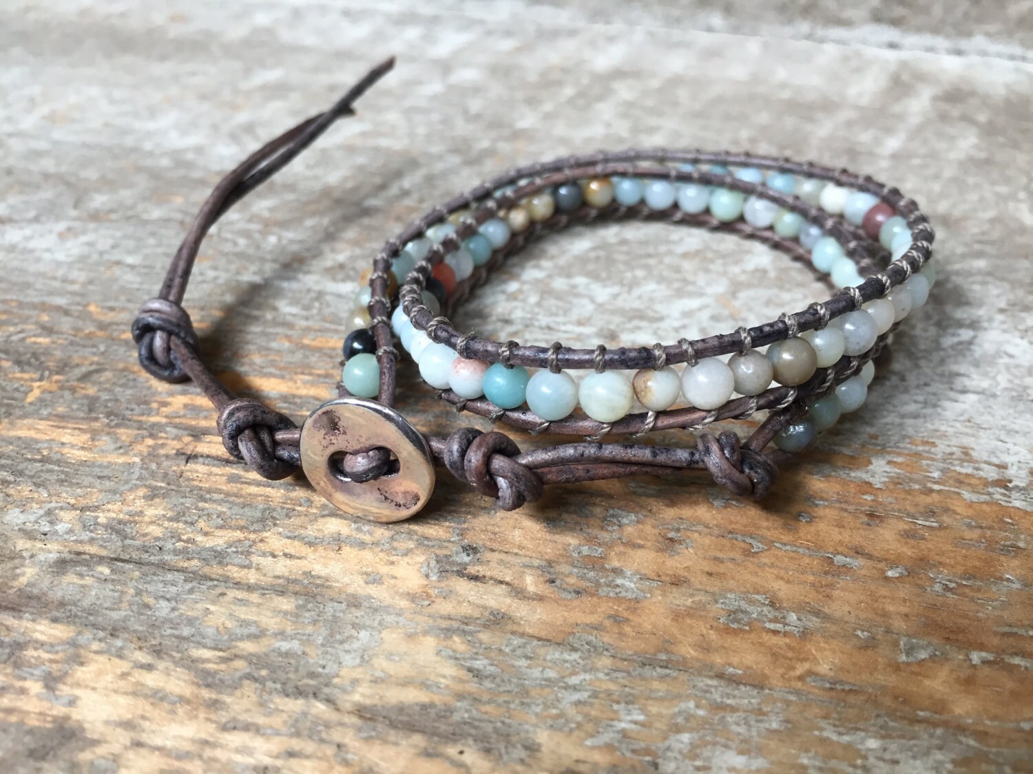 Hannah Beaded Amazonite Bracelet | Etsy