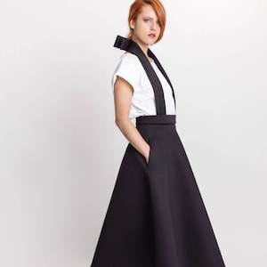 Navy blue top neoprene skirt