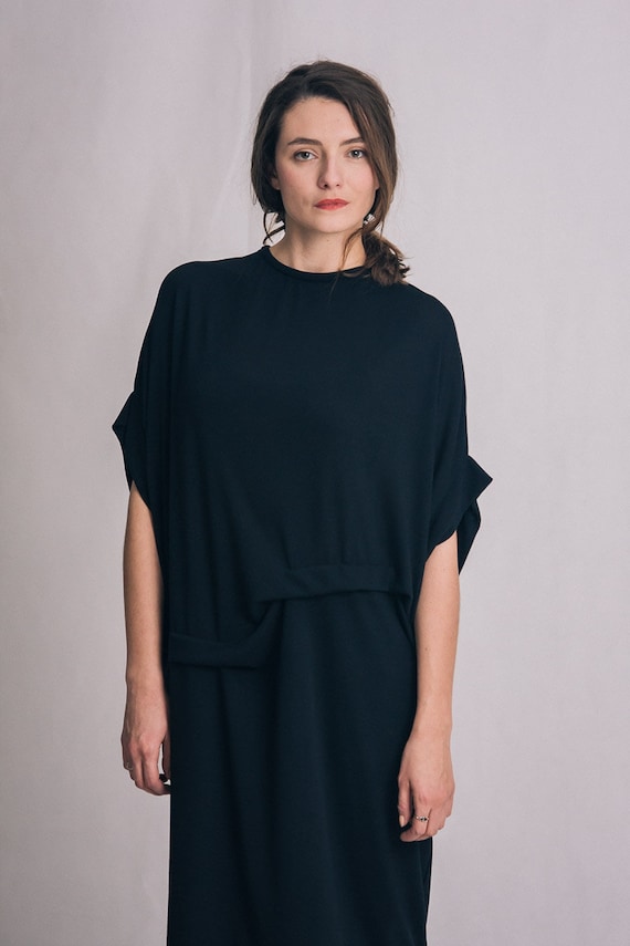 loose black tie dress Lady Black Tie - Lottie Gown - Satin A-line Dress