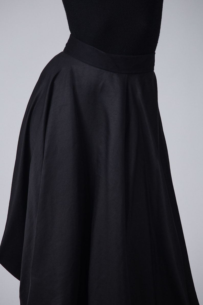 Black asymmetric skirt High waist langelook skirt Asymmetric long black skirt Woman/'s fashion long skirt Fasada 16146