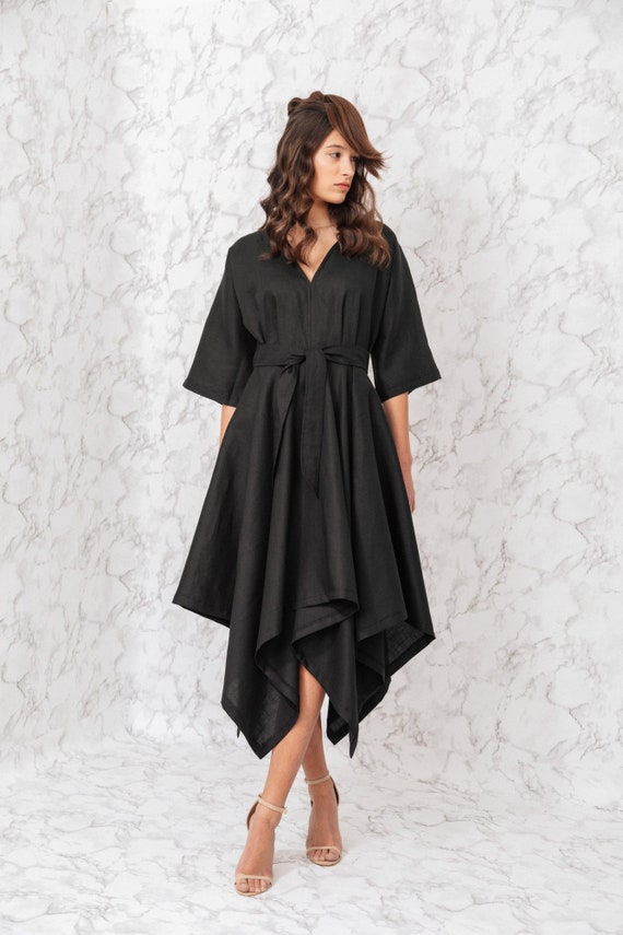 midi linen dresses uk