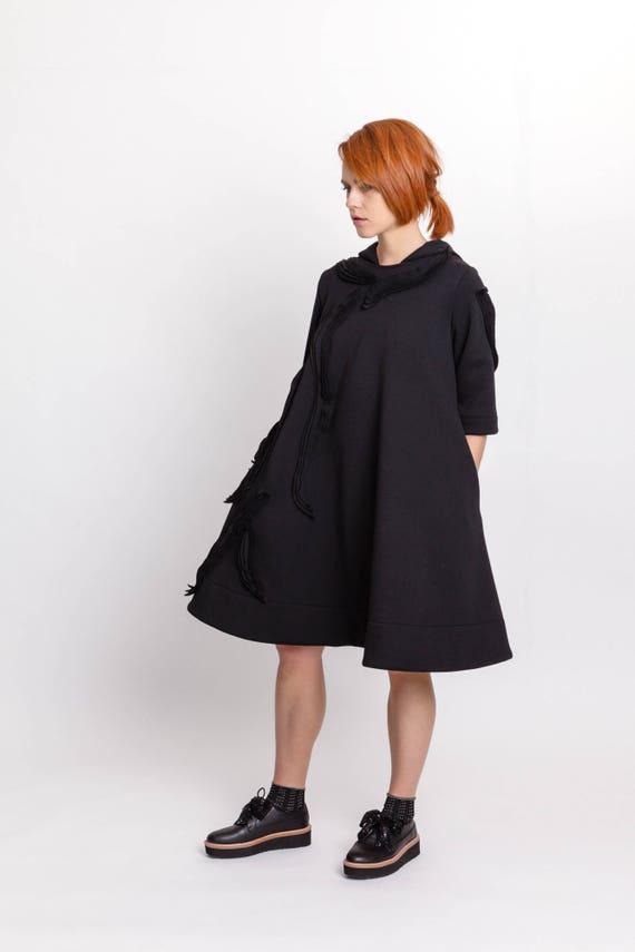 hooded a-line dress Maxi A-Line Hoodie Coat Dress