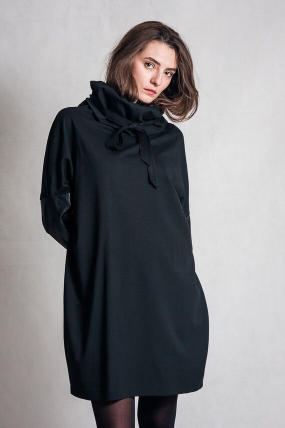 leather cowl neck dress Bar III Women's Faux-Leather Cowl-Neck Dress, Created for Macy's