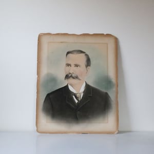 Vintage portrait of a gentleman from the 1800's tinted photograph print