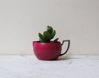 Painted silverplate creamer in magenta pink perfect upcycled planter