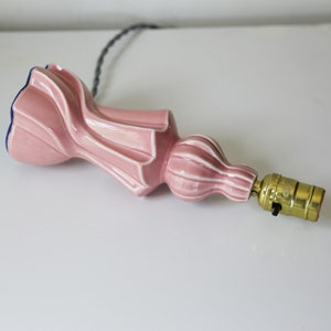 Vintage pink ceramic lamp with art nouveau style bedside lamp image 5