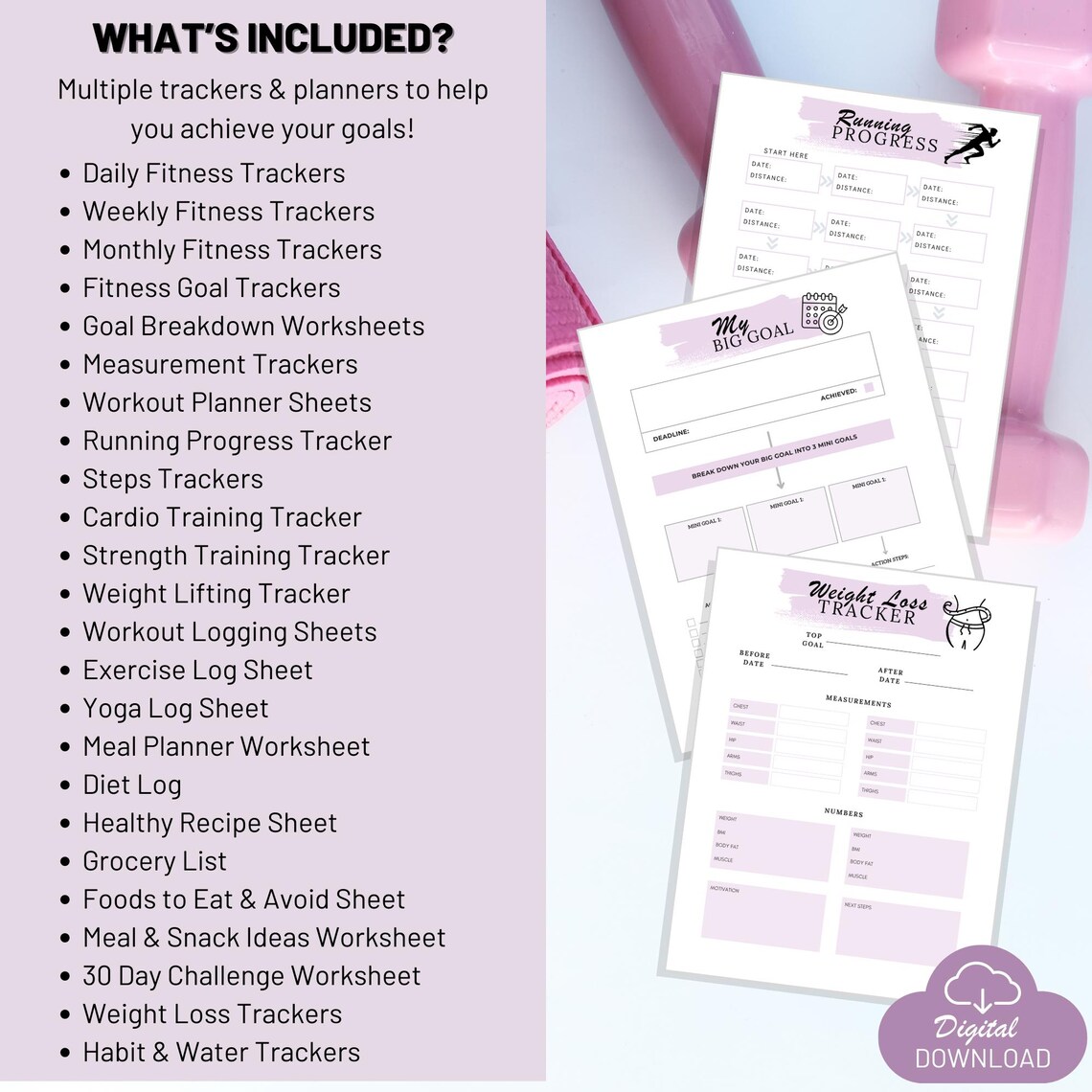 Fitness Planner Weight Loss Tracker - Etsy