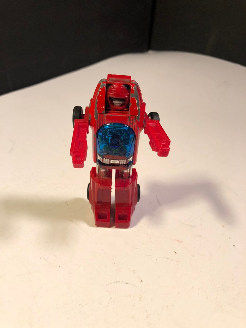 Vintage 1982 Go Bots Super Car Robo Die Cast Transformer Robot to Sports Car