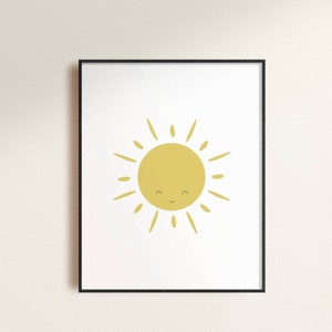 Sunshine Printable, Nursery Wall Art, Happy Decor, Kids Room Decor, Gender Neutral, Nursery Decor, Moderne Kinderdagverblijf Print, Baby Shower Gift