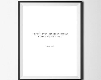 I Don't Even Consider Myself A Part Of Society, The Office TV Show Printable, Office Decor, Michael Scott Quote, Office Quote, Funny Gift