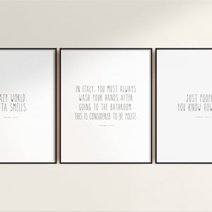 Set von 3 das Büro Zitate / / für das Bad, Bauernhaus Stil Drucke, das Büro TV-Show, Michael Scott Zitat, just Poopin, verrückte Welt