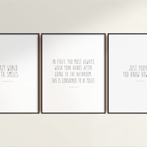 Set Of 3 The Office Quotes // For the Bathroom, Farmhouse Style Prints, The Office TV Show, Michael Scott Quote, Just Poopin, Crazy World