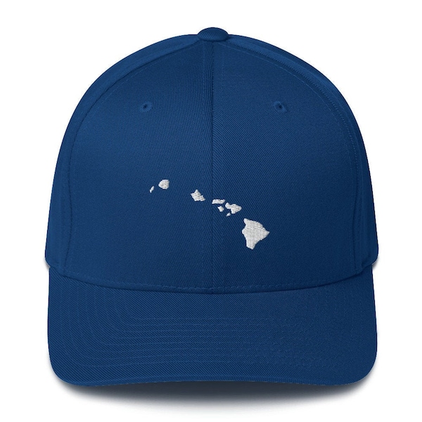 Hawaiian Islands Hat, Structured Twill Flex Fit Hat, Embroidered Hat, Hawaii Vacation Hat, Hawaii Baseball Cap, Flexfit, Hawaiian Islands