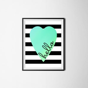 Hello Digital Print, Wall Art, Home Decor, Nursery Wall Art
