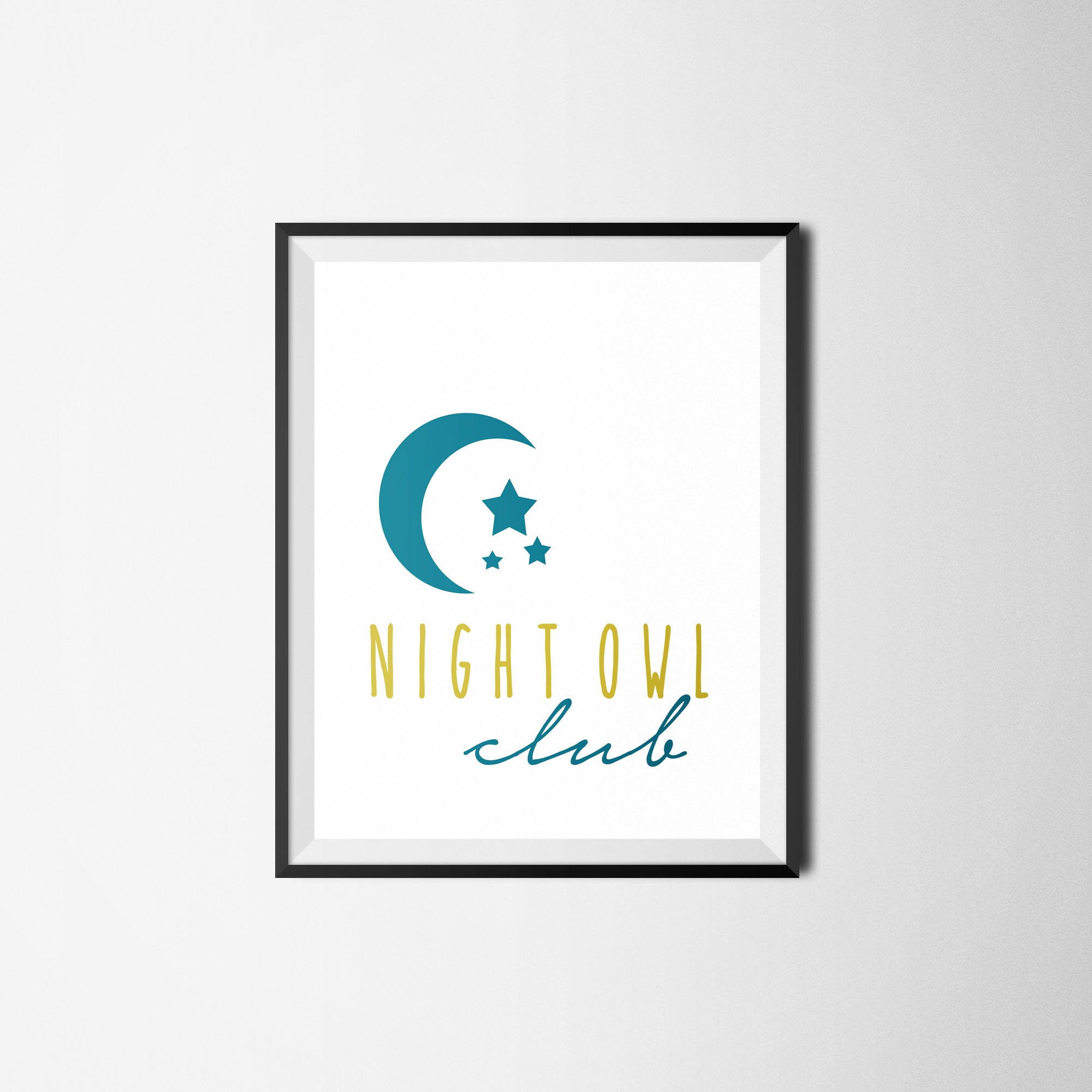 Nursery Wall Art, Baby Shower Gift, Night Owl Club - Printable, Funny Nursery Digital Print, Nursery