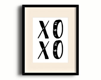 Love Print, XOXO, Valentine's Decor, Valentine's Gift Idea, Gift For Her, Girl's Room Decor, Simple Home Decor, Anniversary Gift, XOXO Print