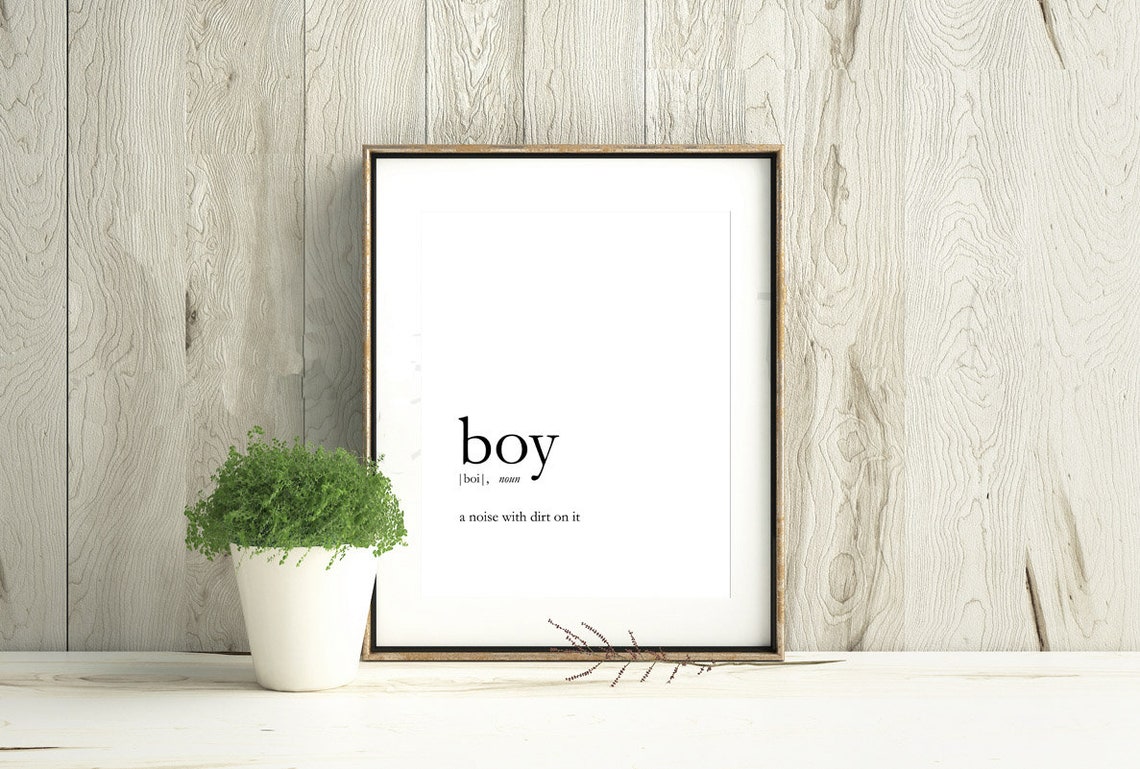 Dictionary Art Boy Definition Definition Prints Baby Shower Etsy