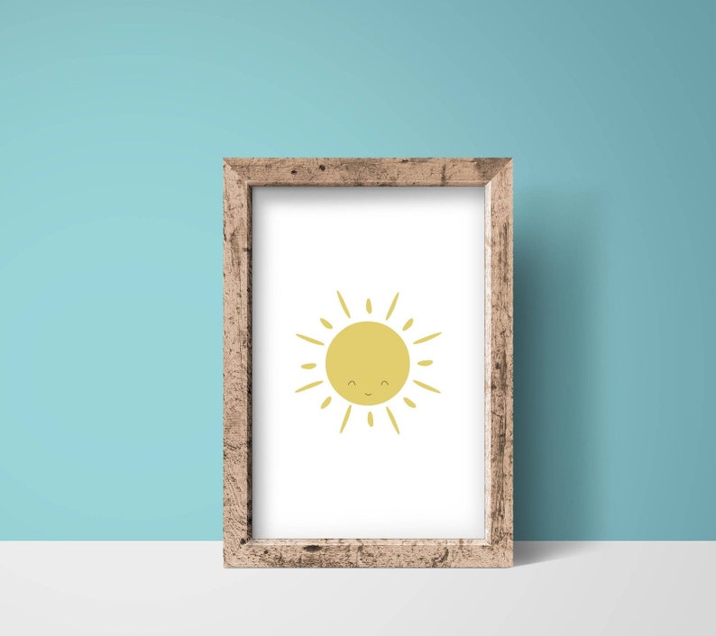 Sunshine Printable Nursery Wall Art Happy Decor Kids Room Etsy