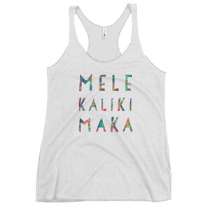 Mele Kalikimaka Women&#39;s Racerback Tank, Hawaiian Christmas Tank, Beach Christmas, Tropical Christmas, Hawaiian Christmas, Mele Kalikimaka