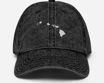 Hawaiian Islands Vintage Hat, Vintage Cotton Twill Cap, Hawaii Hat, Trendy Vintage Baseball hat, Cute Vintage Hat, Unisex Hat, Hawaii
