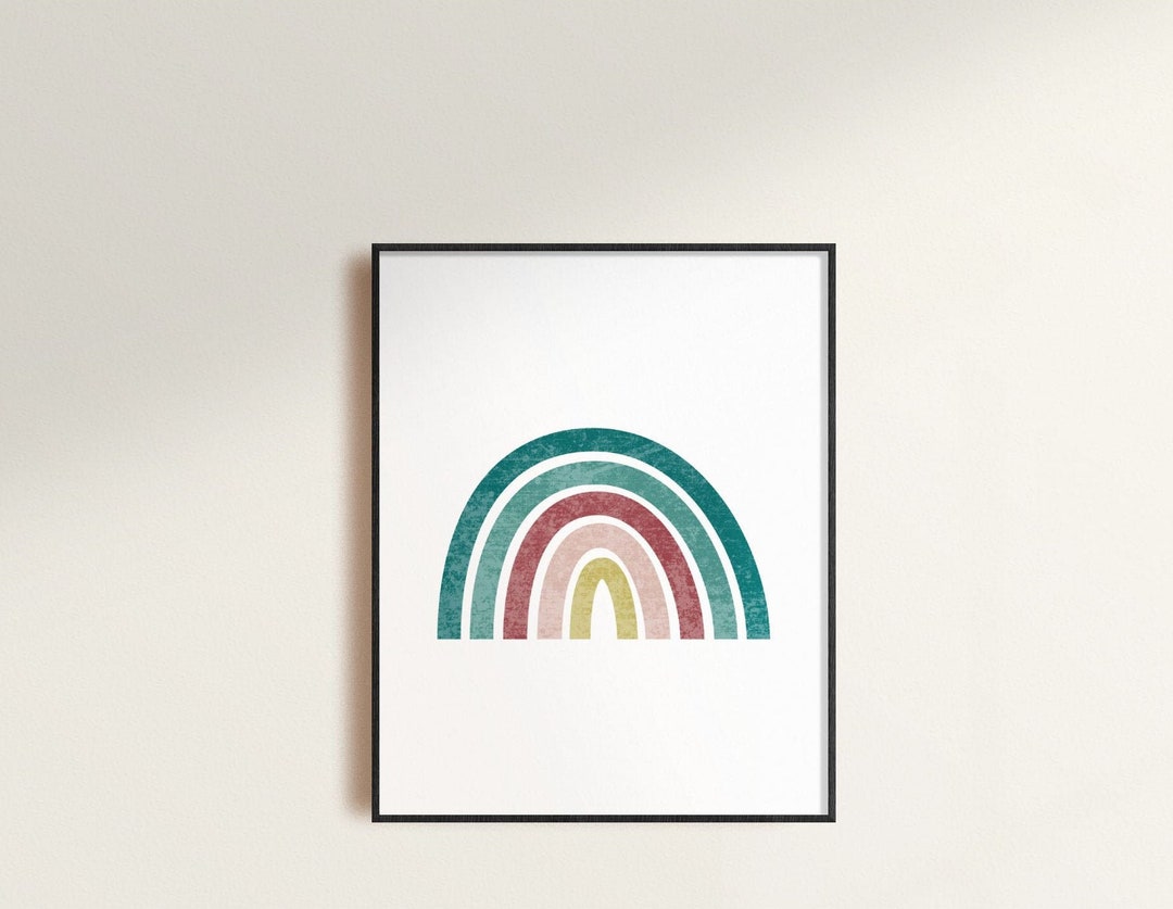 Boho Nursery Printable, Modern Rainbow, Nursery Wall Art, Happy Decor ...