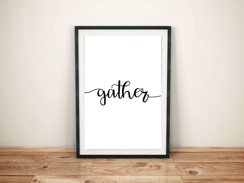 Gather Printable Instant Download Fall Decor Thanksgiving - Etsy