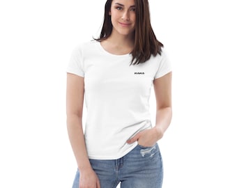 Mama Embroidered Tee, Women's fitted eco tee, gift for mom, gift for her